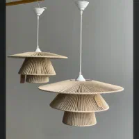 انواع لوستر مکرومه و رافیا|لوستر و چراغ آویز|کرج, برغان|دیوار