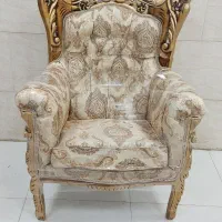 مبل سلطنتی نه نفره مدل دوسرگل درحد نو تمام راش|مبلمان خانگی و میز عسلی|رشت, آزادگان|دیوار