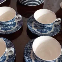 سرویس چایخوری و کیک خوری انگلیسی قلم آبی ۷۰ ساله|کلکسیون و سرگرمی|تهران, سهروردی|دیوار