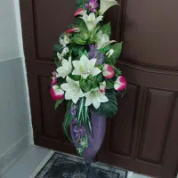 گلدان پایه دارشیشه ای|گل مصنوعی|مشهد, نوید|دیوار