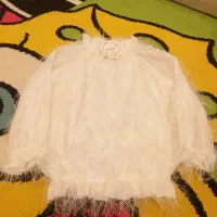 شومیز سفید مجلسی دخترانه نونو بفروش میرسد