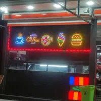 تابلو نئون فست فود سوخاری کباب برگر قهوه فقط ۵۰۰ ت|لامپ و چراغ|رشت, توشیبا|دیوار