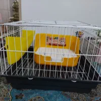 قفس خرگوش همراه با وسایل کامل و یونجه راایگان