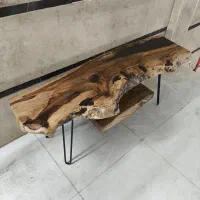 میز تلویزیون روستیک چوب چنار و فلز