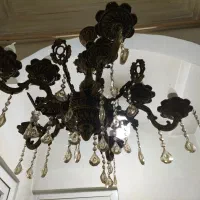 لوستر ۱۰ شعله برنجی|لوستر و چراغ آویز|گرگان, |دیوار