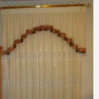 پرده حریر همراه با زیر پرده