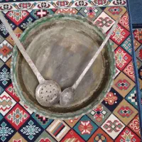 مجمع وملاغع کفگیرقدیمی مسی