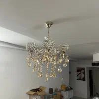 لوستر طلایی رنگ ثابت|لوستر و چراغ آویز|مشهد, الهیه|دیوار
