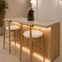 صندلی اپن بار چوبی مدل لویی تمام چوب راش