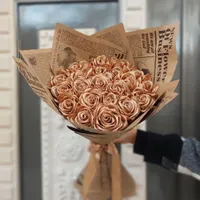 دسته گل ۲۲شاخه طلایی جاودان و خاص|گل مصنوعی|قوچان, |دیوار