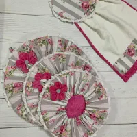 دوخت سرویس آشپزخانه خاص دمکنی پیشبند نمگیر|سفره، حوله، دستمال آشپزخانه|رشت, گلباغ نماز|دیوار