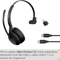 هدست بلوتوث بی سیم تماس Jabra Evolve2 55