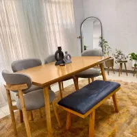 ناهارخوری گرد چوب راش رنگ انتخابی زرین7