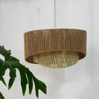 لوستر آباژور رافیا مکرومه کافی شاپ|لوستر و چراغ آویز|یزد, |دیوار