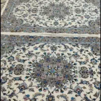 فرش دستباف ابریشم کاشان ذرع و نیم