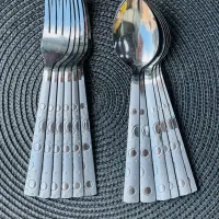 قاشق چنگال استیل وارداتی ضد زنگ رنگ ثابت ضخیم