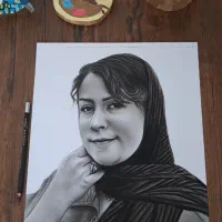 نقاشی چهره سیاه قلم