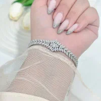 دستبند نقره آسمان ابری آبکاری طلا نانو کد۸۲۰۴۰نقره|بدلیجات|تبریز, |دیوار