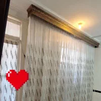 پرده حریر گلدوزی شده شیک وبروز در حد نو