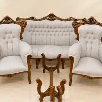مبل استیل کلاسیک سلطنتی / ۹ نفره تمام چوب زمرد