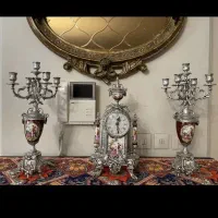 ساعت شمعدان برنجی