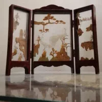 قاب طاووس دکوری آنتیک ژاپنی چوبی طرح پارتیشن قدیمی|کلکسیون اشیاء عتیقه|تهران, درب دوم|دیوار