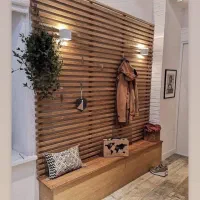 شلف چوب طبیعی|کتابخانه، شلف، قفسههای دیواری|آبیک, |دیوار