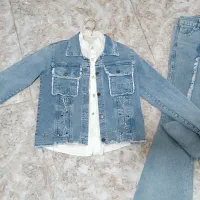 کت لی دخترانه با شلوار دمپا،مانتو چرم نگین دار|لباس|اندیشه, اندیشه فاز ۳|دیوار