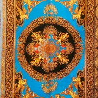 ۲ تخته قالیچه دستبافت تمام ابریشم ۸۰ رج قم مارکدار