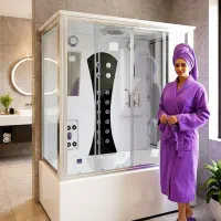 وان جکوزی کابین دار مدل آبیس با سونابخار دوش تبریز