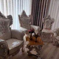 مبل کلاسیک ۹ نفره کاملا سالم در حد نو|مبلمان خانگی و میز عسلی|آباده, |دیوار