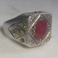 انگشتریاقوت کبودبرمه یاقوت سرخ  زبرجداصل پاکستان|جواهرات|باقرشهر, |دیوار