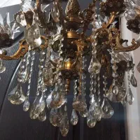 لوستر برنزی سه طوقه ده شعله یک عدد|لوستر و چراغ آویز|همدان, |دیوار