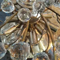 لوستر برنزی چسبیده به سقف کریستالی|لوستر و چراغ آویز|تهران, سازمان برنامه جنوبی|دیوار