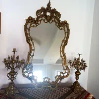 آینه وشمعدان برنجی