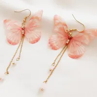 گوشواره آویز بلند پروانه پارچه‌ای چند رنگ|بدلیجات|اهواز, شهرک نفت|دیوار