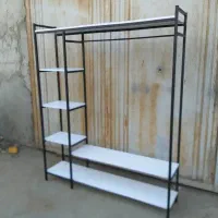رگال لباس فلزی با قفسه(فروشگاه قبادی)