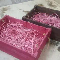 باکس چوبی هدیه همراه پوشال کاغذی
