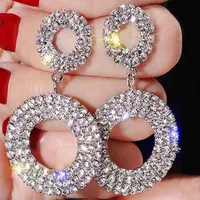 گوشواره فول نگین رنگ ثابت با آبکاری نقره