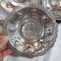هفت پارچه قدیمی قلم زده شیرینی خوری|کلکسیون اشیاء عتیقه|ساری, |دیوار