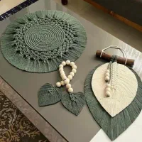 ست دیوارکوب و رومیزی مکرومه