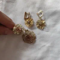 نیم ست طلا طرح رزگل|جواهرات|تبریز, |دیوار