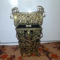 سطل زباله و جا دستمالی برنز