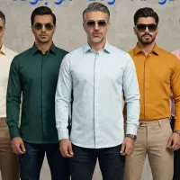 پیراهن اداری مجلسی دوشین ۳۵ رنگ دگمه مخفی بدون اتو