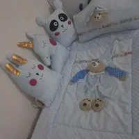 رو تختی نوزادی گارددار مخملی ۶ تیکه