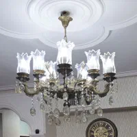 یک جفت لوستر برنجی۵شاخه ۱۰شعله