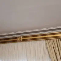 ۲ عدد قاب پرده کلاسیک و میله پرده چوبی با مغز فلزی