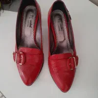 کفش چرم طبیعی قرمز