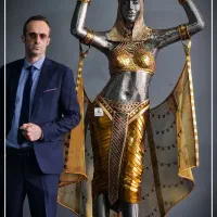 مجسمه فلزی زن پارسی