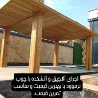 نصب چوب ترموود.روف گاردن.